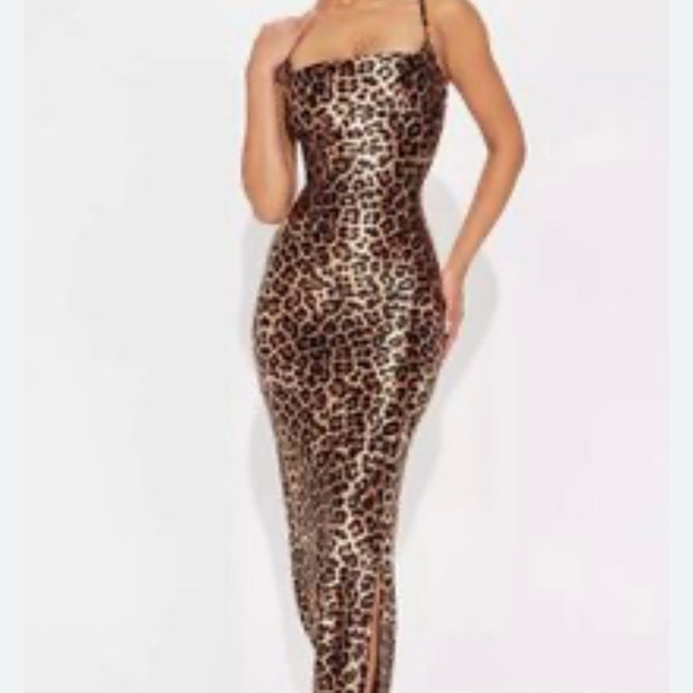 Animal print maxi dress silk